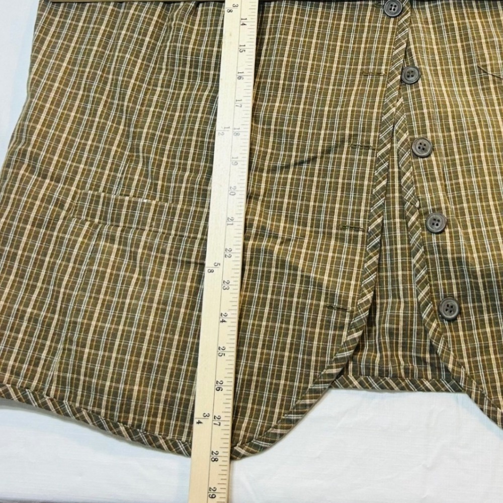 Vintage Elisabeth Liz Claiborne Women Plaid Button Front Vest Cotton Sz XXL - Picture 4 of 7